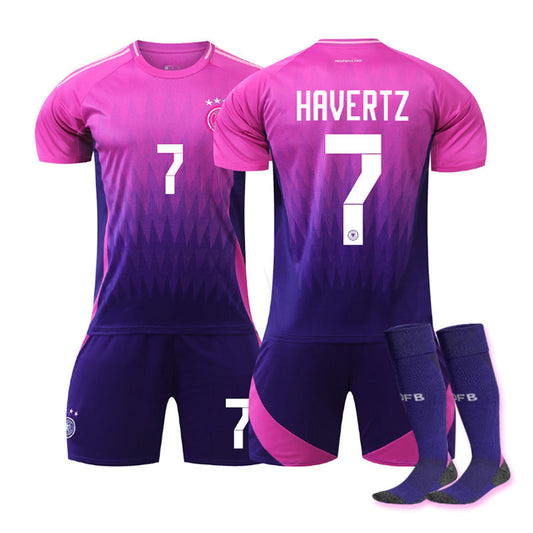 Beakey HAVERTZ #7 Germany Away Jersey Soccer Jersey Kit Football T-shirt Set for Adult Kids
