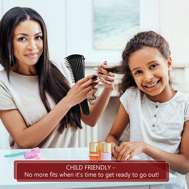 Beakey 2 Pack Detangling Brush for Curly Hair Detangler Brush for Wet Dry Long Thick Curly Hair-BlackWhite