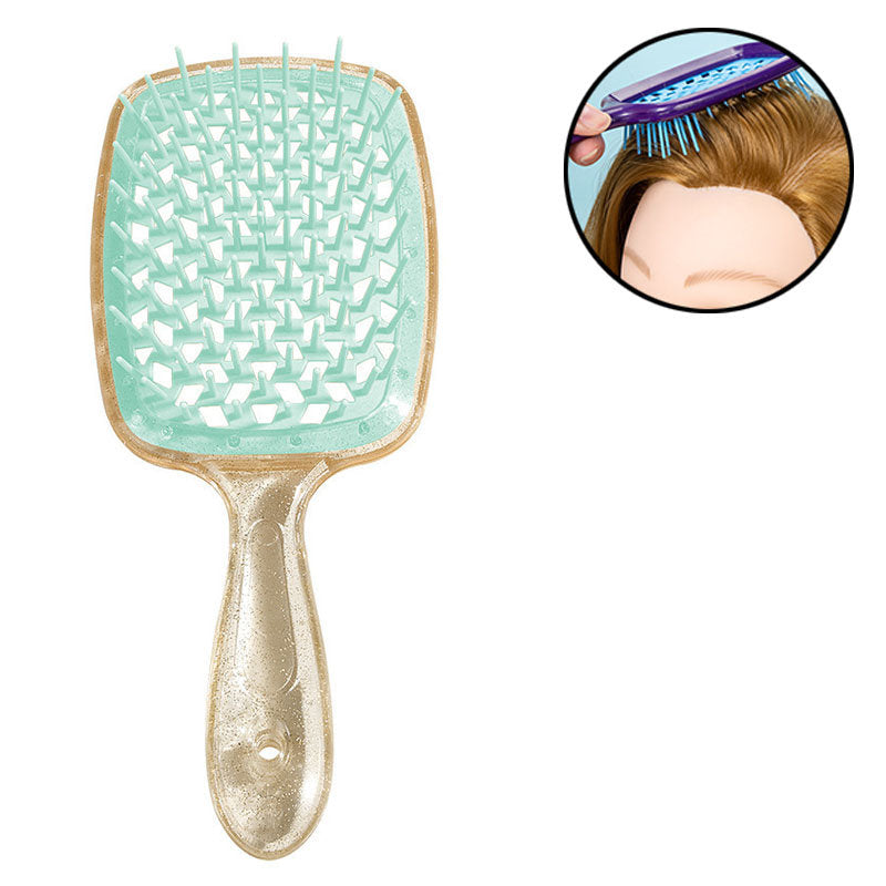 Beakey Massage Hair Brush Wet & Dry Vented Detangling for All Hair Types-GreenGold