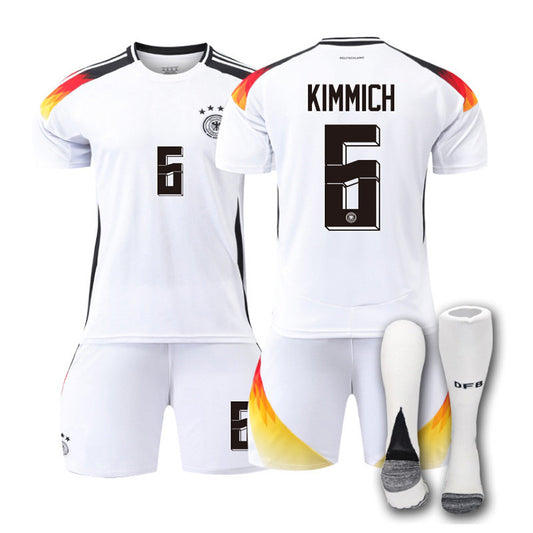 Beakey KIMMICH #6 Germany Home Jersey Soccer Jersey Kit Football T-shirt Set for Adult Kids