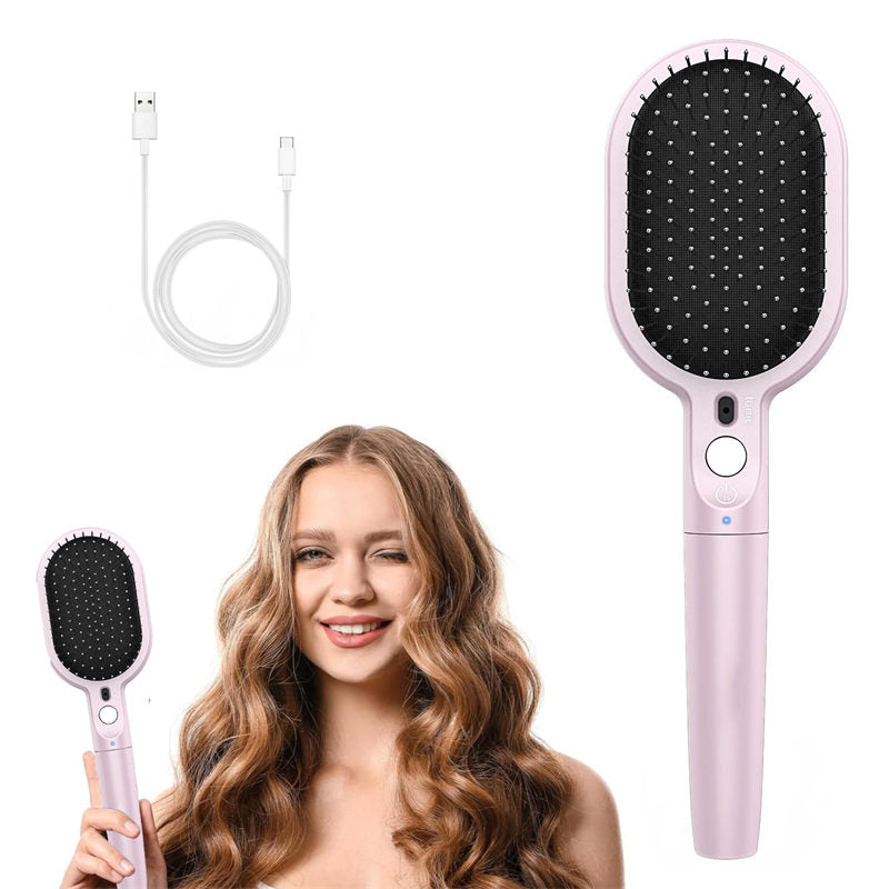 Beakey Vibratio Hair Brush with Negative Ionic for Detangling Frizzy-Pink