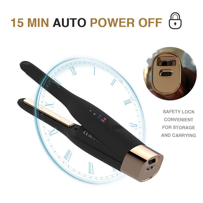 Beakey Portable Hair Straightener Curler Auto Power off for Short Hair/Bangs