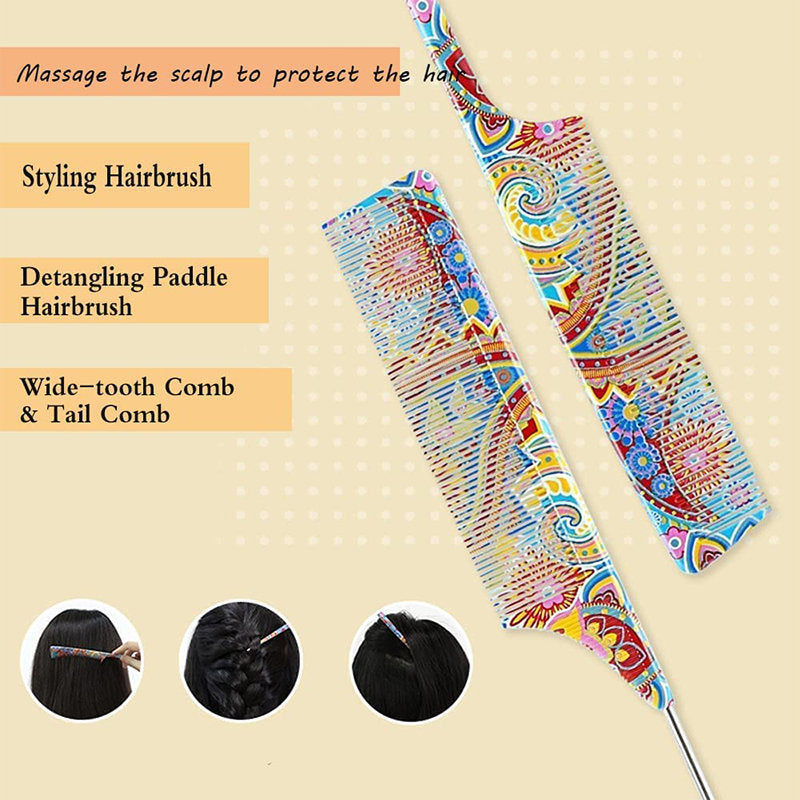 Beakey 6 Pcs Camo Hair Brushes Anti Static & Frizz for All Hair Types