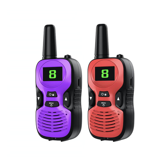 Beakey 2 Pcs Kids Walkie Talkies Rechargeable Long Range Camping Toys-RedPurple