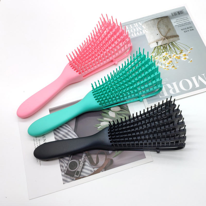 Beakey 3Pcs Detangling Brush for Afro American/African Textured 3a to 4c Kinky Scalp Massaging Knot Remover Comb-SetA