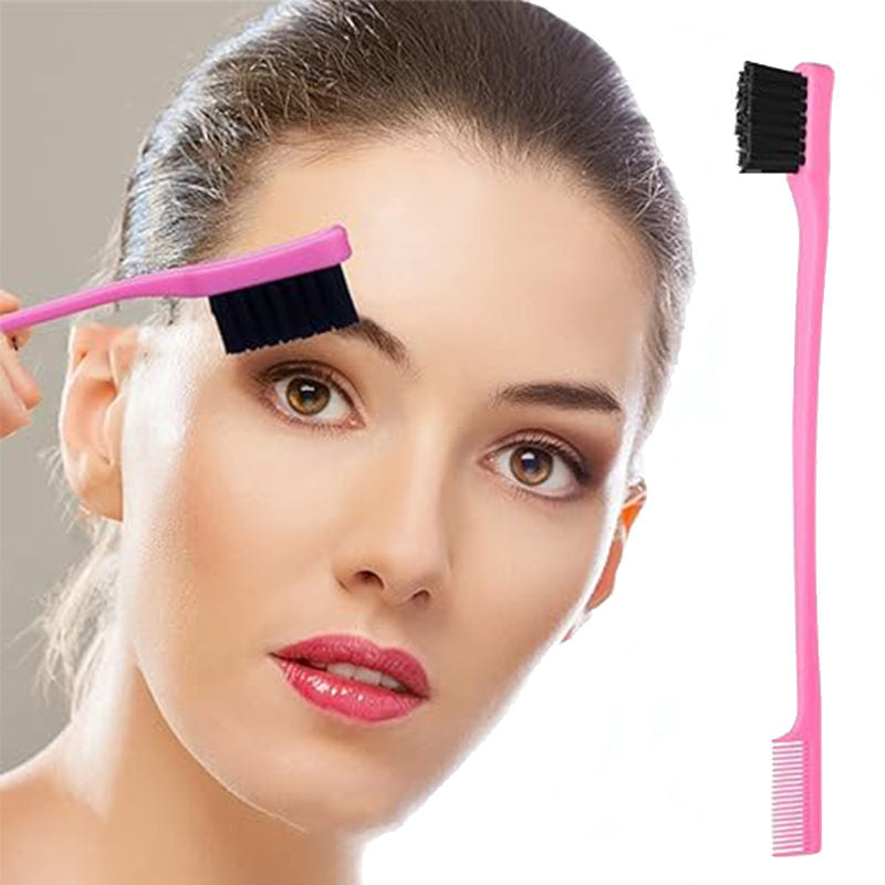 Beakey 5Pcs Slick Back Hair Brush Set with Edge Brush Rat Tail Comb Bristle Comb Fluffy End Comb