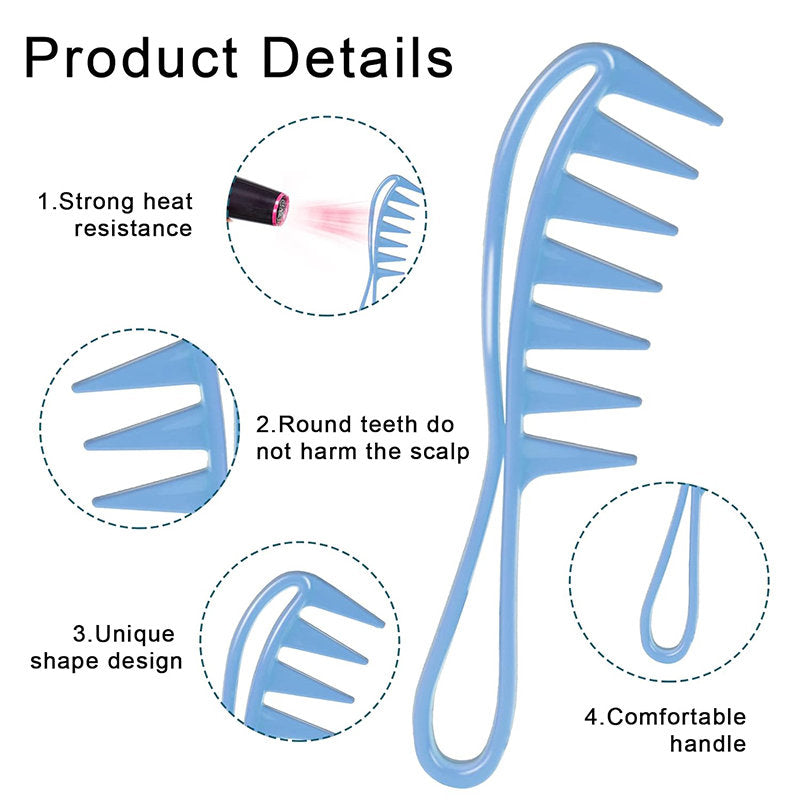 Beakey 3 Pcs Wide Tooth Combs Dry Wet Use for Massaging Styling-SetC
