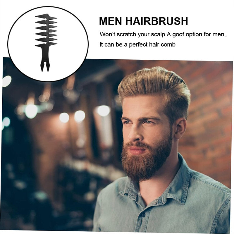 Beakey Wide Tooth Comb Double Sided for Men Hair Styling Texture Comb-Black
