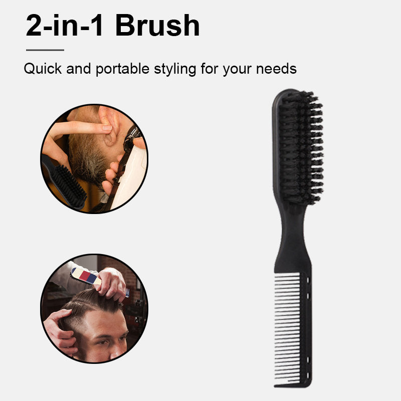 Beakey 2 in 1 Hair Brush Comb Dual Heads Hairdressing Tools for Men-StripeB