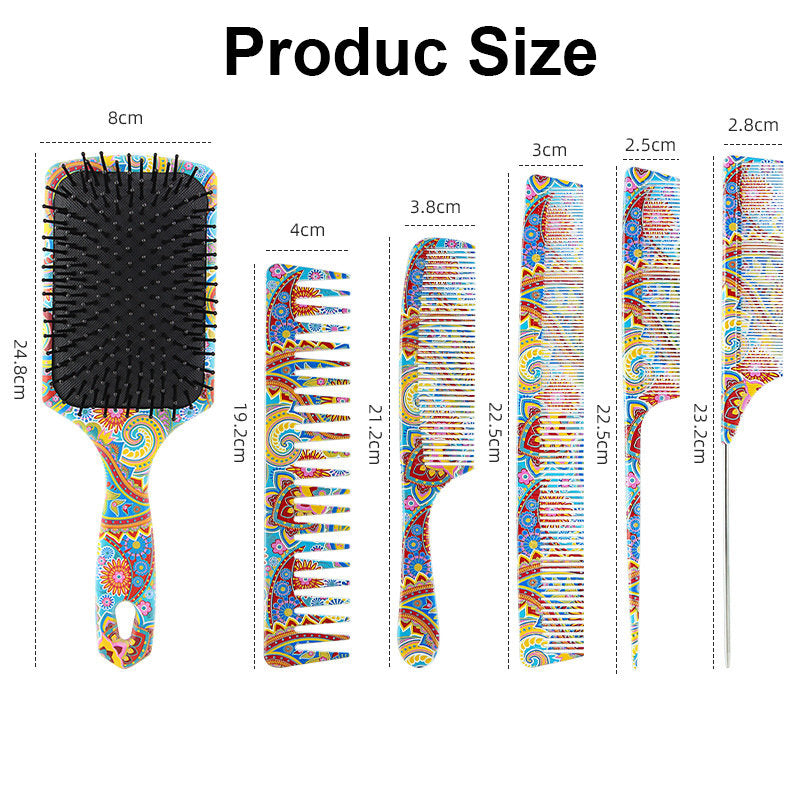 Beakey 6 Pcs Camo Hair Brushes Anti Static & Frizz for All Hair Types