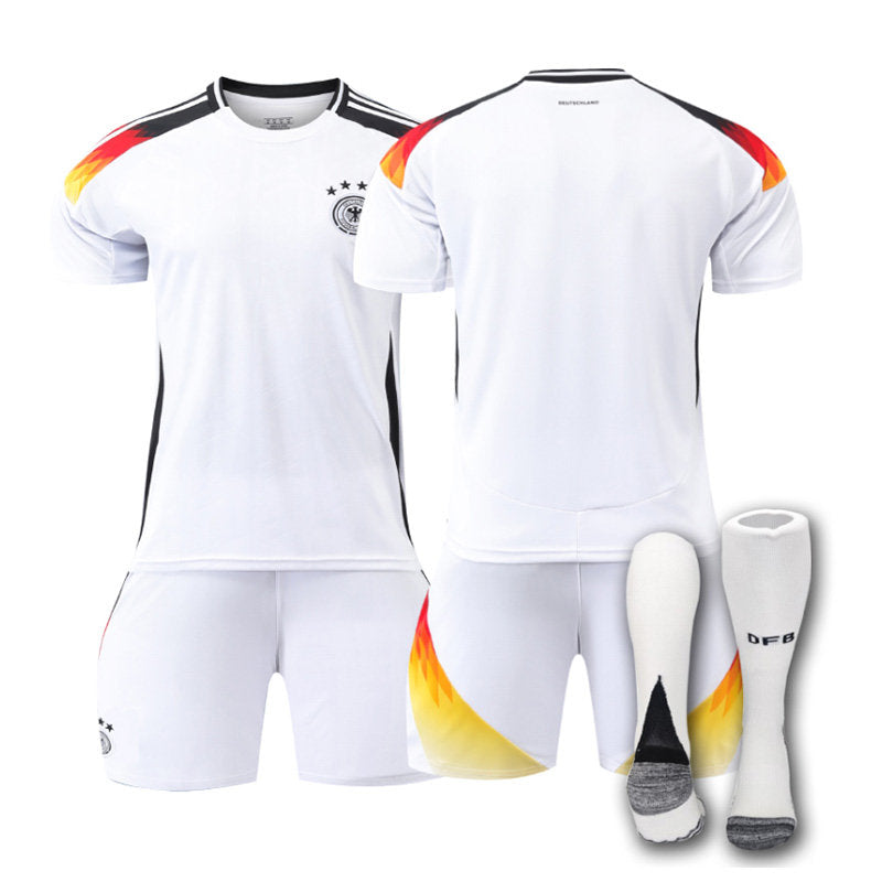 Beakey Germany Home Jersey Soccer Jersey Kit Football T-shirt Set for Adult Kids