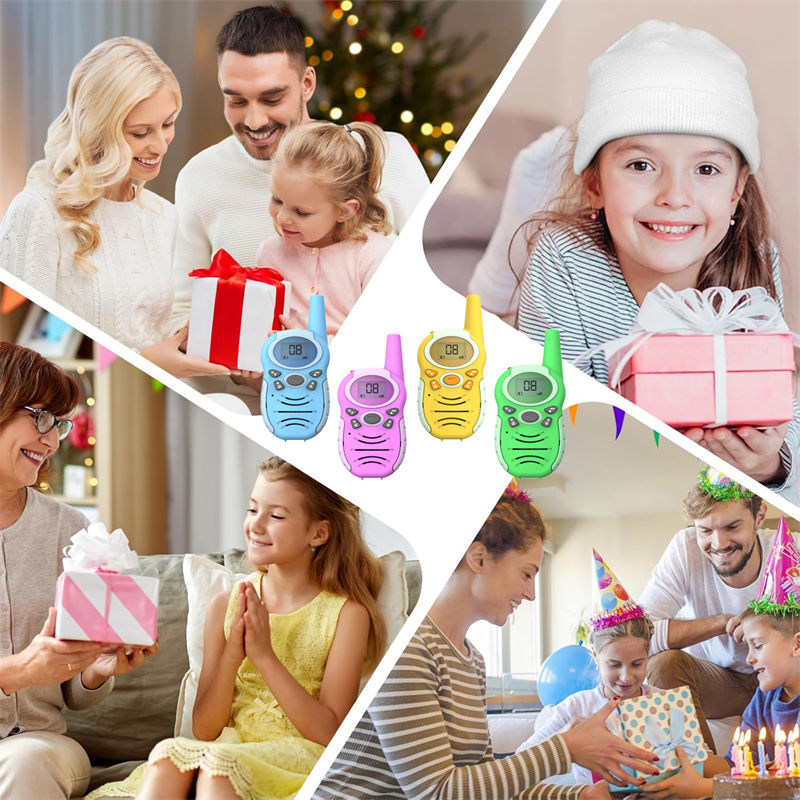 Beakey 4 Pcs Walkie Talkies for Long Distance 10 Channel Built-in Flashlight for Kids T4913