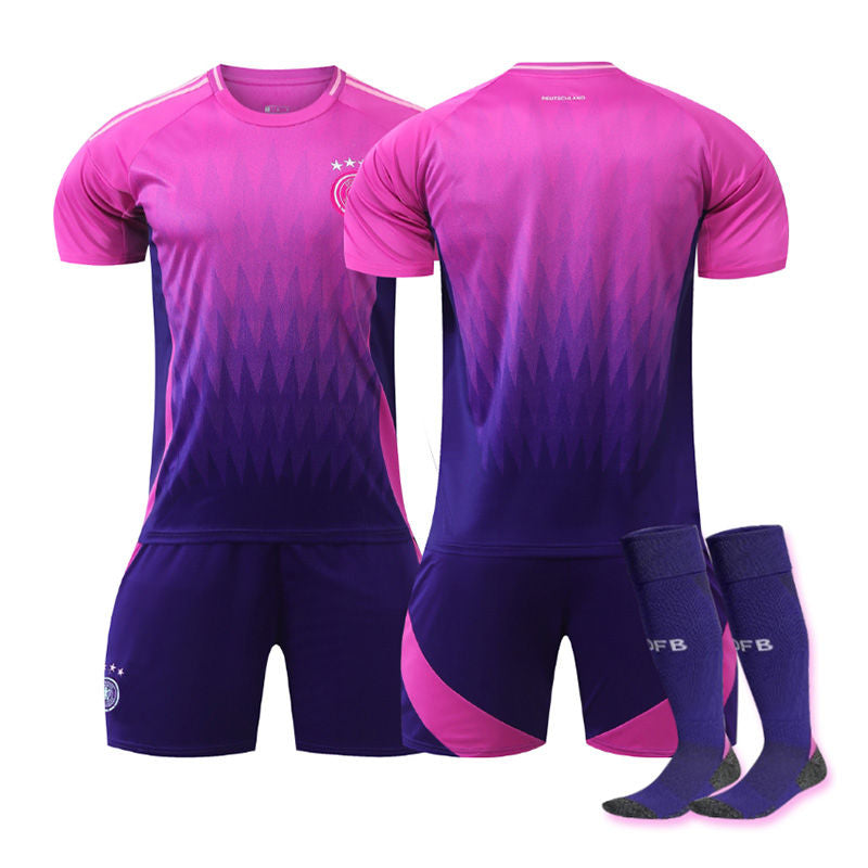 Beakey Germany Away Jersey Soccer Jersey Kit Football T-shirt Set for Adult Kids
