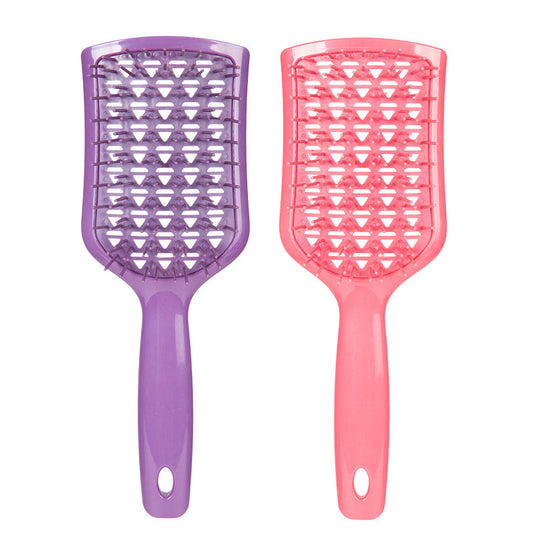 Beakey 2PACK Detangling Scalp Brush Untwisted Haibrush Anti-static Massage Paddlebrush for Men and Women-Pink Purple