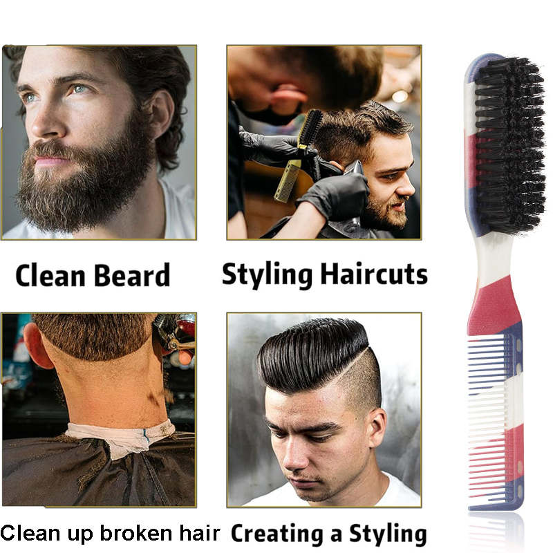 Beakey 2 in 1 Hair Brush Comb Dual Heads Hairdressing Tools for Men-StripeA