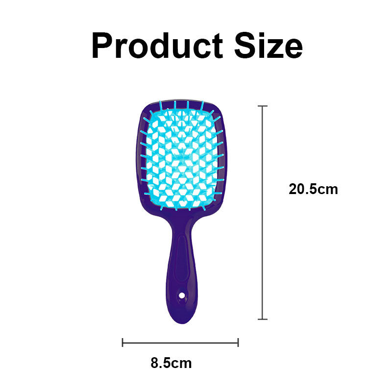 Beakey Massage Hair Brush Wet & Dry Vented Detangling for All Hair Types-PinkClear