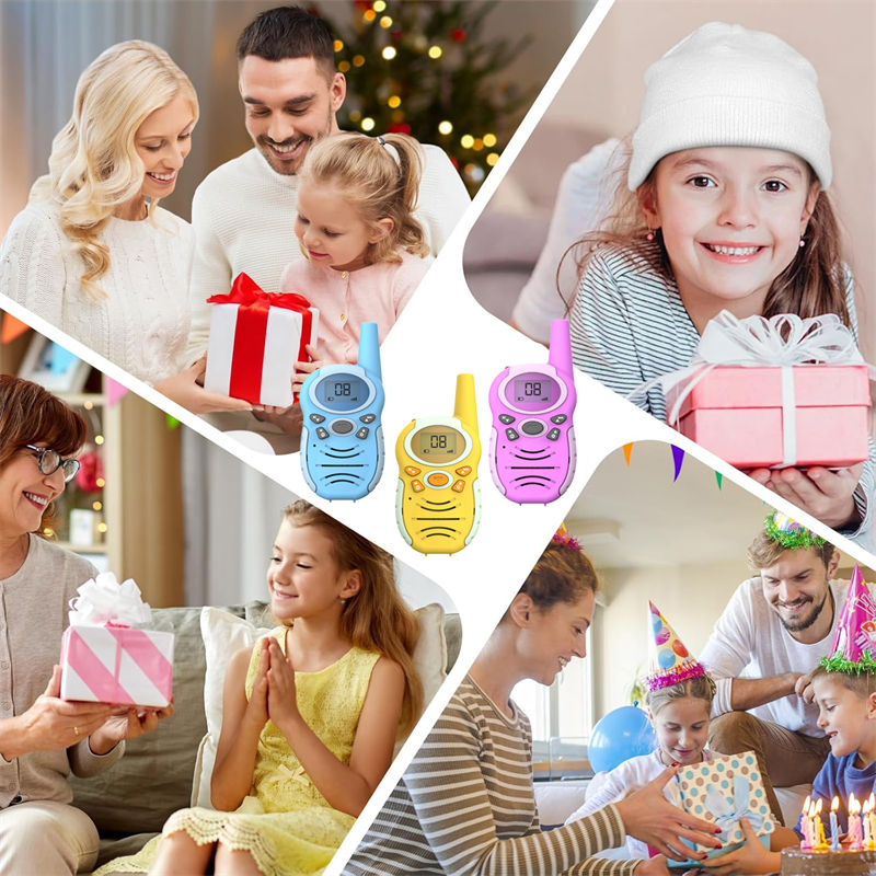 Beakey 3 Pcs Walkie Talkies for Long Distance 10 Channel Built-in Flashlight for Kids T4913-A