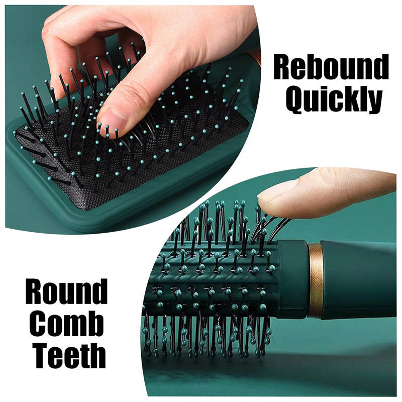 Beakey 4 Pcs Hair Brush Anti Static Massage Oval Comb for Women Men-Green O
