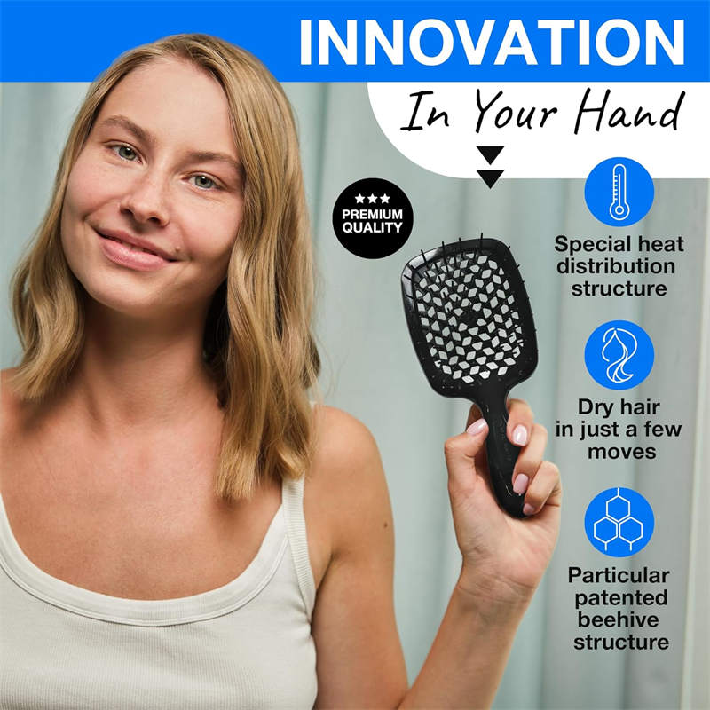 Beakey Massage Hair Brush Wet & Dry Vented Detangling for All Hair Types-PinkBlack