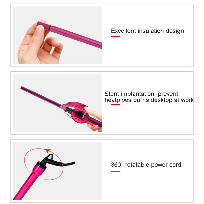Beakey Ceramic Curling Iron with Adjustable Temperature for Short Long Hair