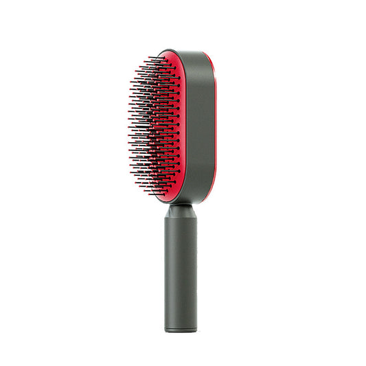 Beakey Self Cleaning Hair Brush 3D Air Cushion Hair Brushes for Women Thick Hair-Red