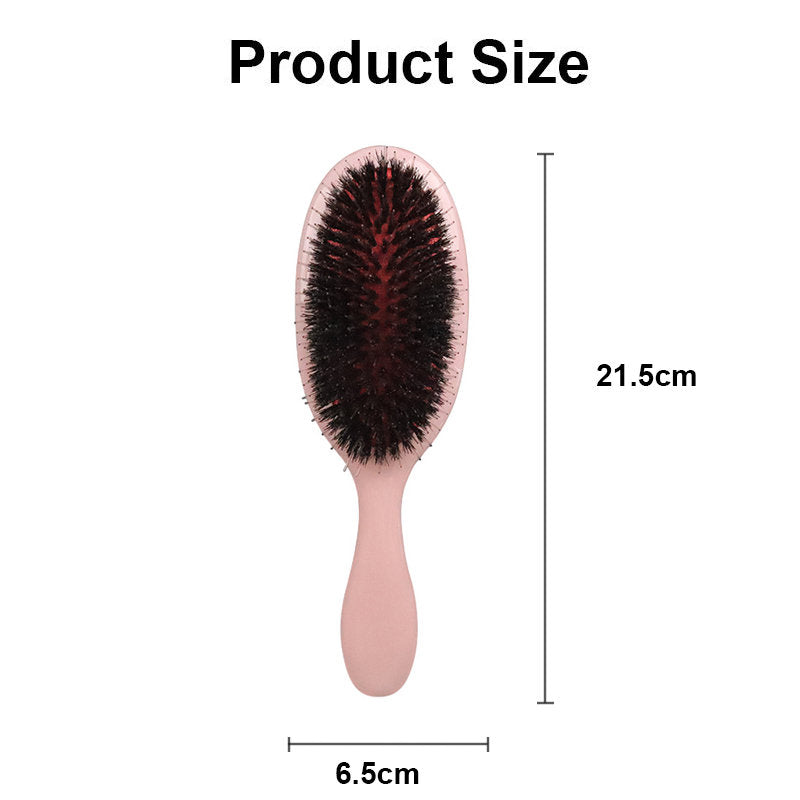 Beakey Boar Bristle Hair Brush Anti-frizz for Curly Fine Tangled Hair-WhiteRed