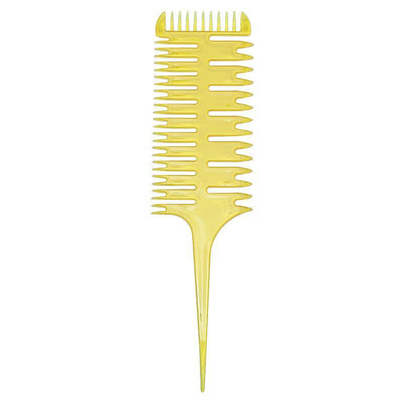 Beakey 3 in 1 Pointed Tail Comb Braiding Hair Dyeing Tool for Salon-Yellow