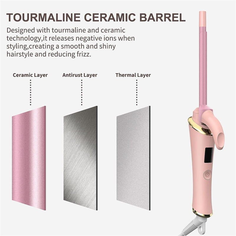 Beakey 3/8in Curling Iron LCD Display 5 Temps Fast Heat for Long & Short Hair