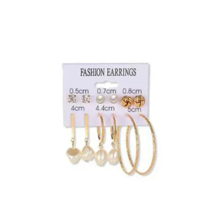 Beakey 6 Pairs Fashion Earrings Set with Tassel Dangle Hoop Earrings Colorful Statement Earrings Studs-(Style 8)