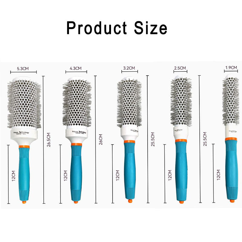 Beakey Round Brush for Blow Drying Ceramic and Ionic Nano Thermal Barrel Tech Brush for Sleek Styling