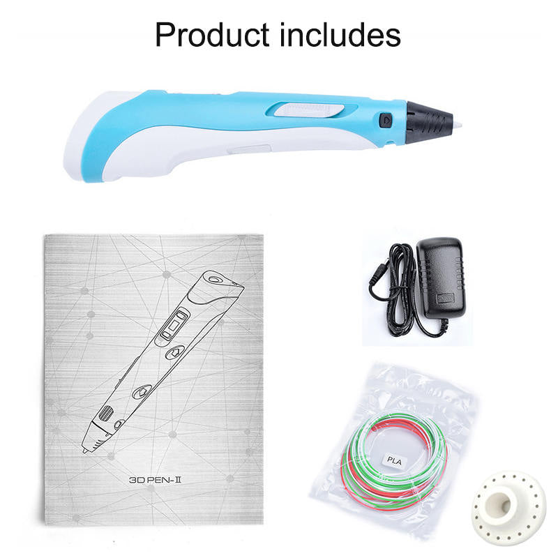 Beakey 3D Drawing Printing Pen with LCD Screen PLA Filament for Kids Blue