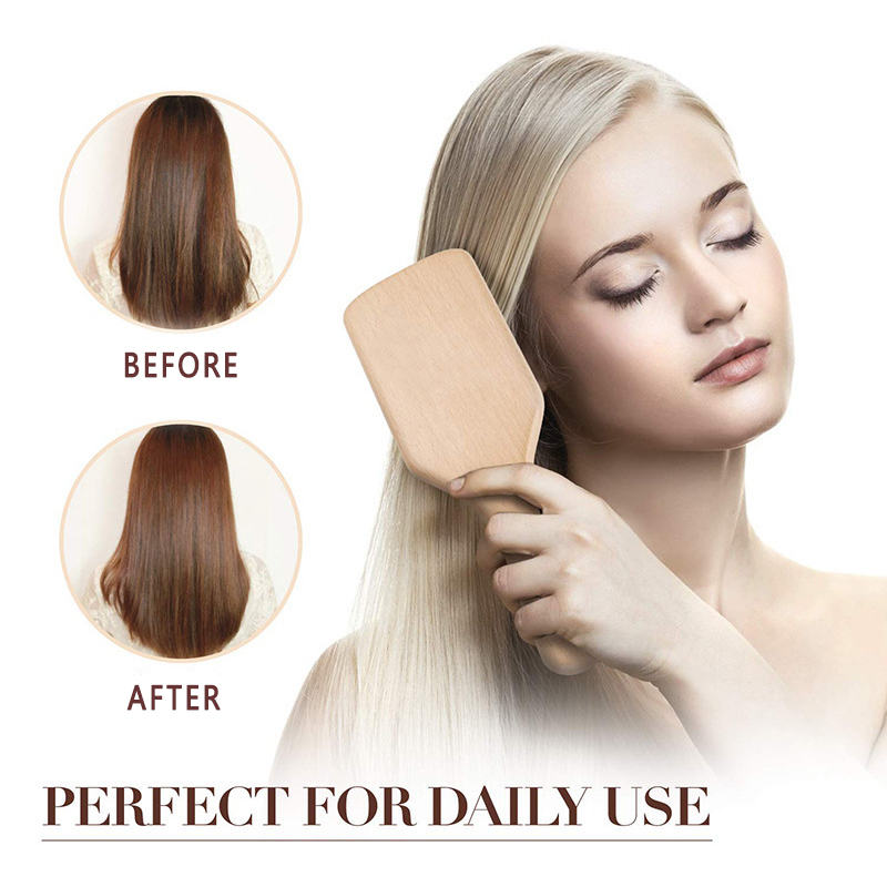 Beakey 2Pcs Boar Bristle Paddle Brush for Thick/Thin Hair Men Women Kids