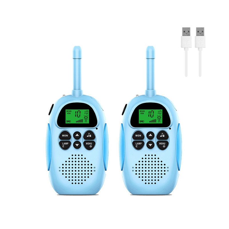 Beakey 2 Pcs Kids Walkie Talkies Rechargeable 22 Channels 2 Way Radio-Blue