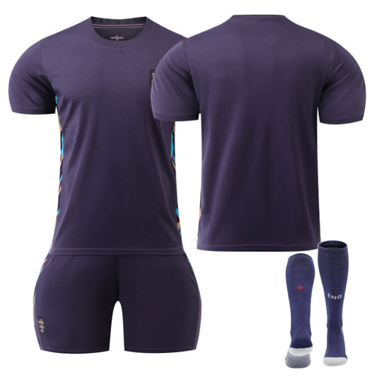Beakey England Away Jersey Soccer Jersey Kit Football T-shirt Set for Adult Kids
