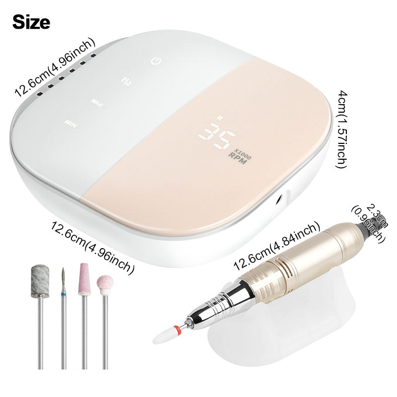 Beakey Electric Nail Drill Machine Set 35000RPM Rechargeable-Pink