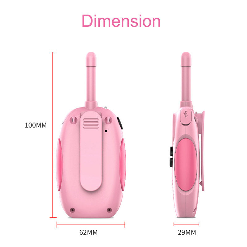 Beakey 2 Pcs Kids Walkie Talkies Rechargeable 22 Channels 2 Way Radio-Pink Blue