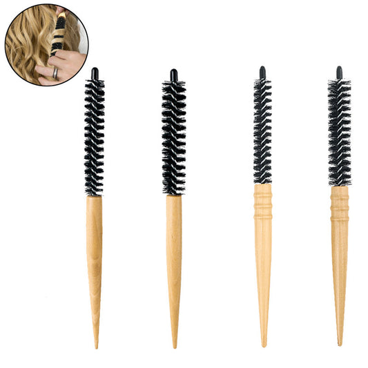 Beakey 4 Pcs Small Round Hair Brush Different Sizes for Bangs Beard