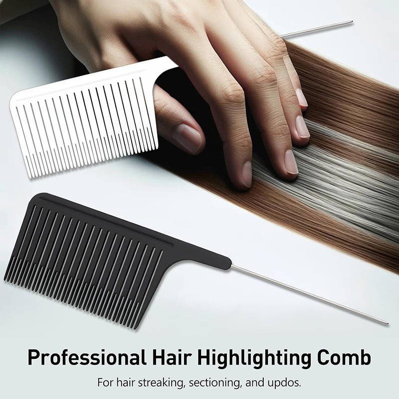 Beakey 2 Pcs Hair Highlight Comb with Rat Tail Ergonomic Design for Salon
