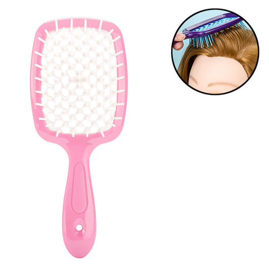 Beakey Massage Hair Brush Wet & Dry Vented Detangling for All Hair Types-WhitePink