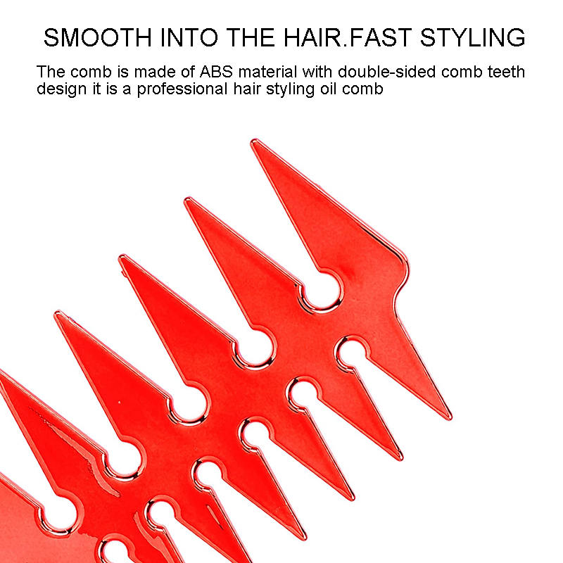 Beakey Wide Tooth Comb Double Sided for Men Hair Styling Texture Comb-Red