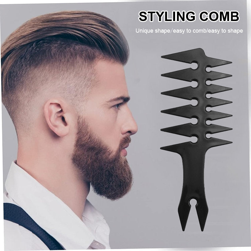 Beakey Wide Tooth Comb Double Sided for Men Hair Styling Texture Comb-Red