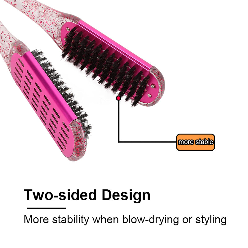 Beakey Double Sided Hair Brush for Smooth and Straight Hair Styling Tool-Blue