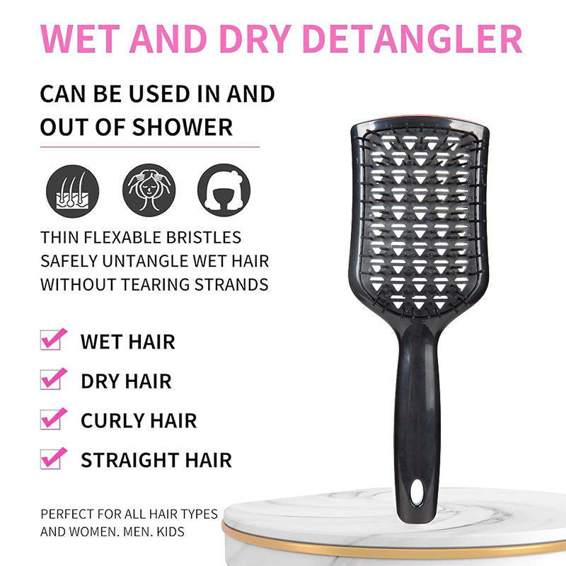 Beakey 2PACK Detangling Scalp Brush Untwisted Haibrush Anti-static Massage Paddlebrush for Men and Women-Green Black