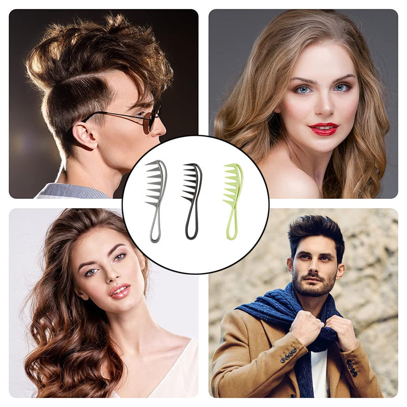 Beakey 3 Pcs Wide Tooth Combs Dry Wet Use for Massaging Styling-SetC