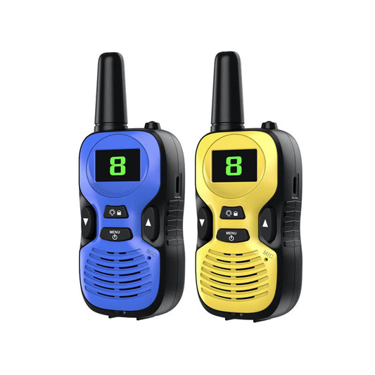 Beakey 2 Pcs Kids Walkie Talkies Rechargeable Long Range Camping Toys-BlueYellow