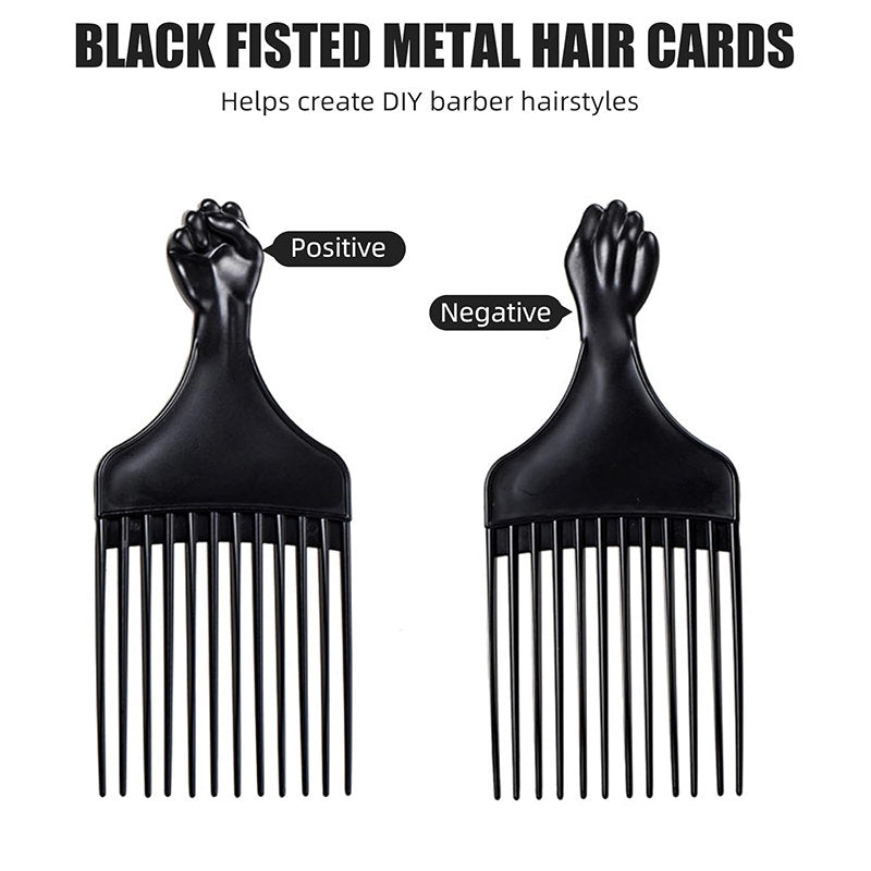 Beakey Black Afro Comb Hair Pick for Curly Hair Detangle Wig Braid Hair Styling Comb