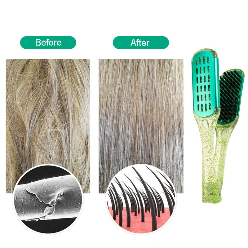 Beakey Double Sided Hair Brush for Smooth and Straight Hair Styling Tool-Green