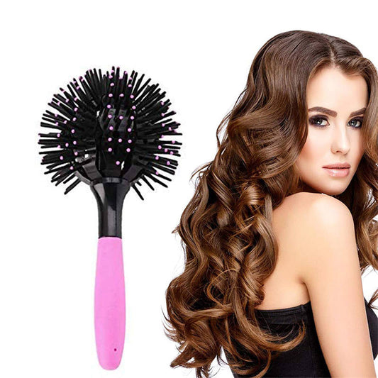 Beakey 3D Curl Hair Brush 360 degree Spherical Shape Comb for Wet Dry Hair