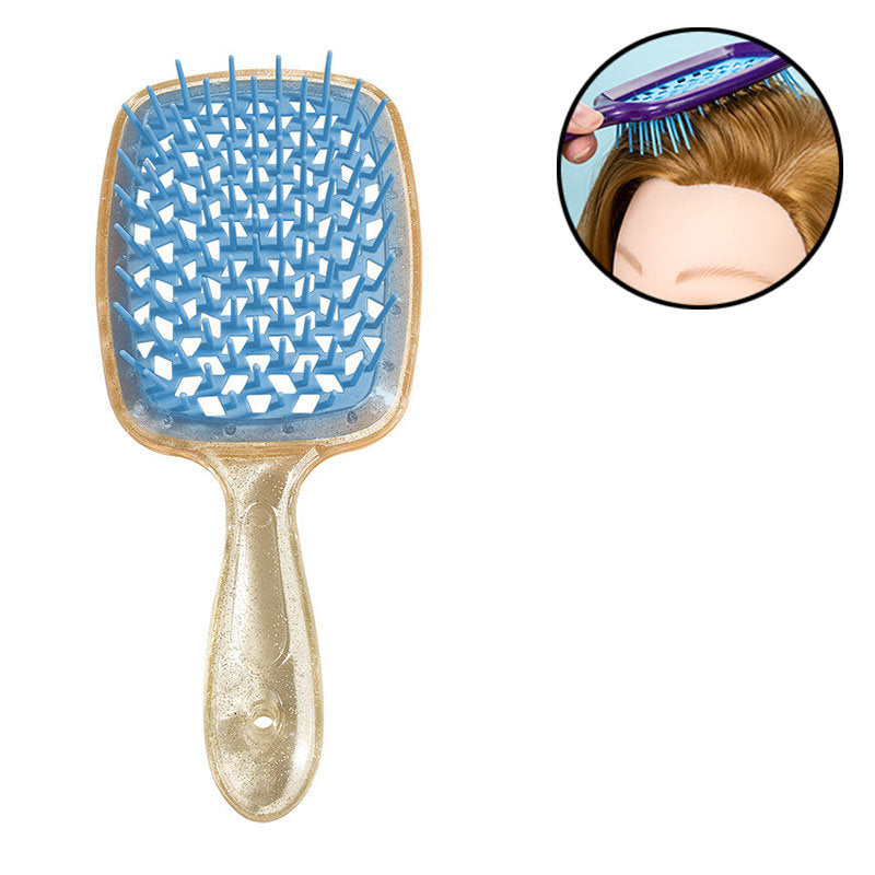 Beakey Massage Hair Brush Wet & Dry Vented Detangling for All Hair Types-BlueGold