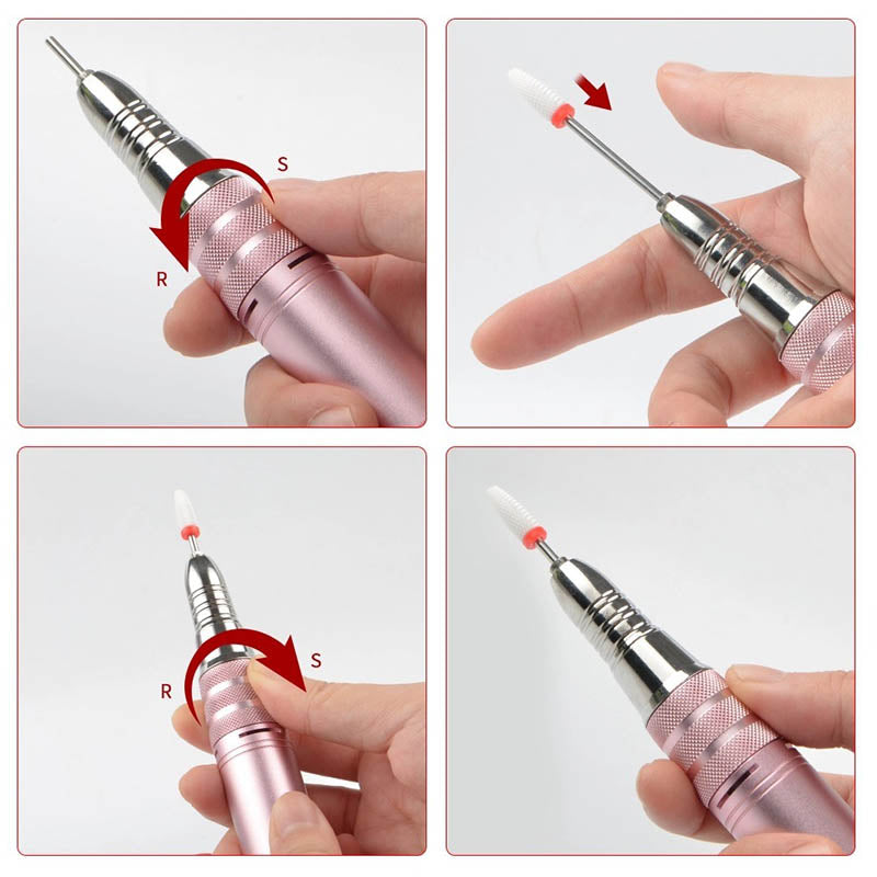 Beakey Electric Nail Drill Kit Manicure Pen Polisher-White